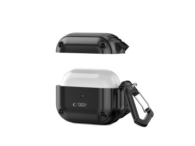Tech-Protect Rough Hook Case with Carabiner for Apple AirPods Pro 1 / 2 - Black Tech-Protect Rough Hook Case with Carabiner for Apple AirPods Pro 1 / 2 - Black