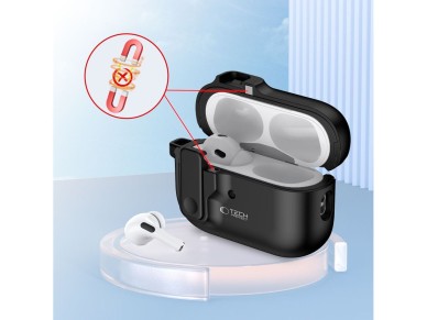 Tech-Protect Slim Hook Case with Carabiner for Apple AirPods Pro 1 / 2 - Black Tech-Protect Slim Hook Case with Carabiner for Apple AirPods Pro 1 / 2 - Black