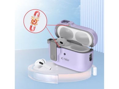 Tech-Protect Slim Hook Case with Carabiner for Apple AirPods Pro 1 / 2 - Purple Tech-Protect Slim Hook Case with Carabiner for Apple AirPods Pro 1 / 2 - Purple