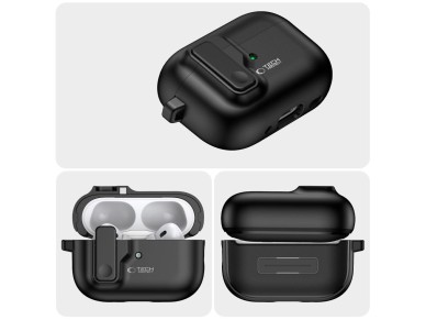 Tech-Protect Slim Hook Case with Carabiner for Apple AirPods Pro 1 / 2 - Black Tech-Protect Slim Hook Case with Carabiner for Apple AirPods Pro 1 / 2 - Black