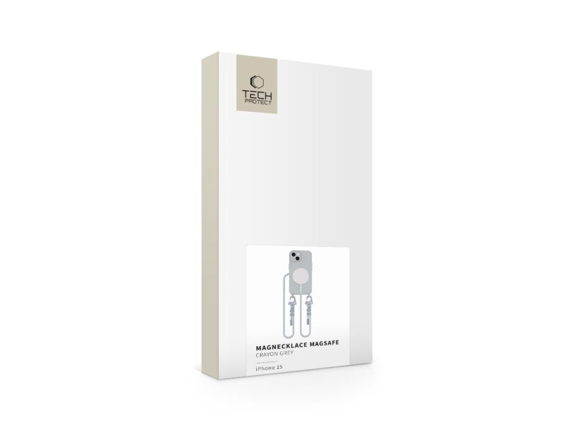 Capa Tech-Protect MagNecklace MagSafe para iPhone 15 - Cinza