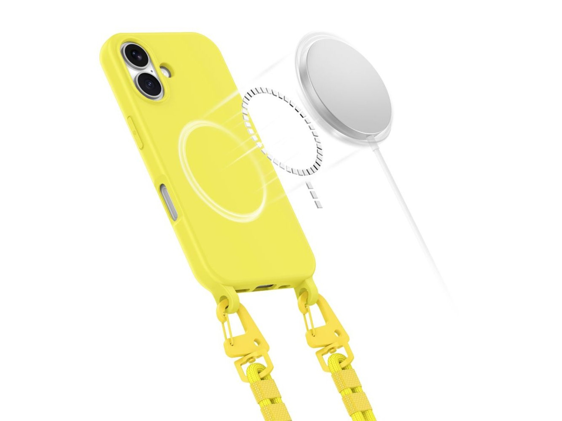 Tech-Protect MagNecklace MagSafe Case with Lanyard for iPhone 16 - Yellow