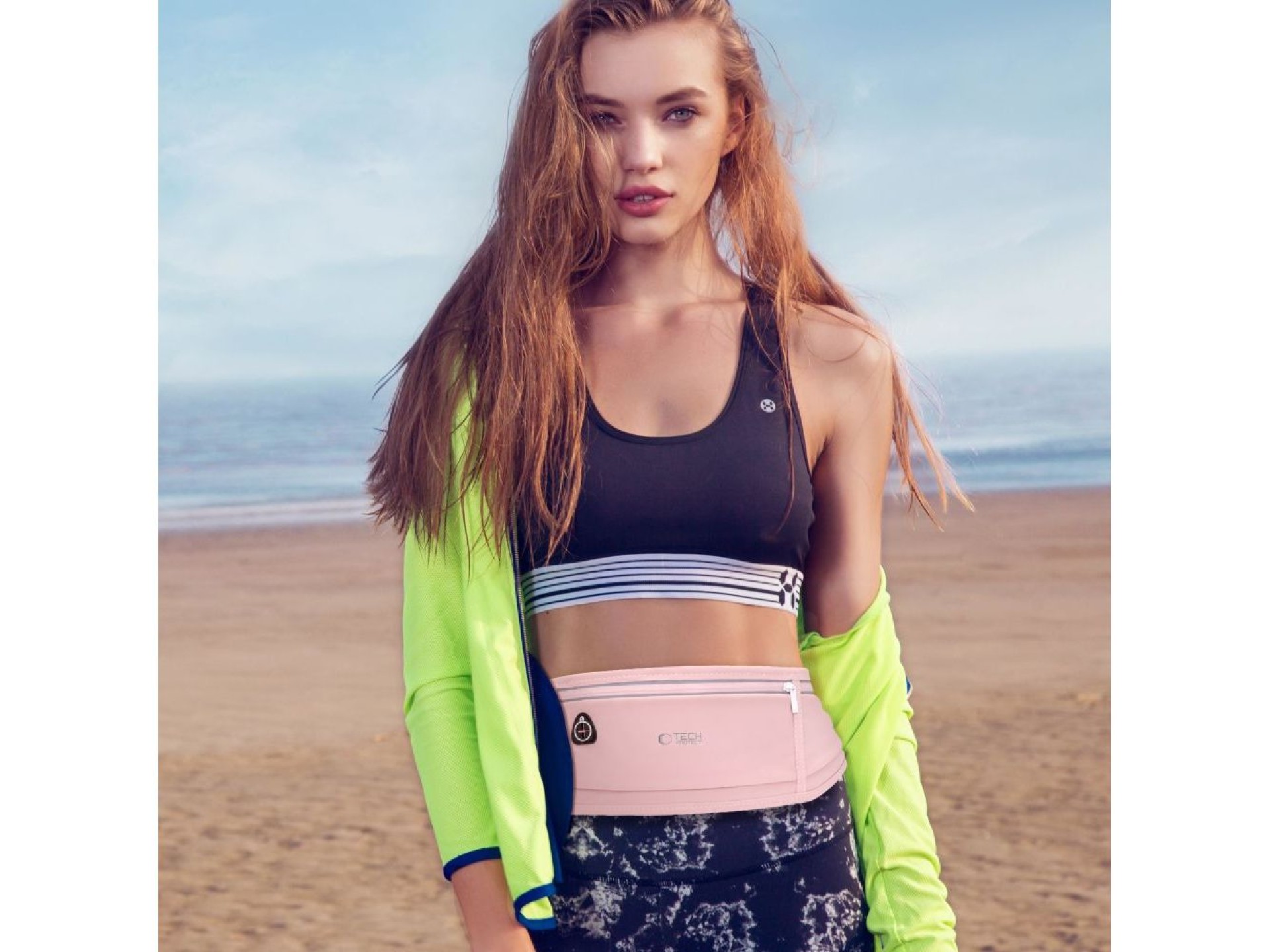 Bolsa de cintura esportiva universal Tech-Protect M3 - Rosa