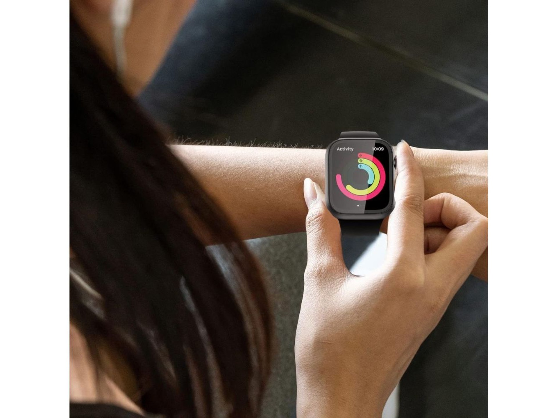 Capa de vidro temperado Tech-Protect Defense360 para Apple Watch 10 (46 mm) - Preta