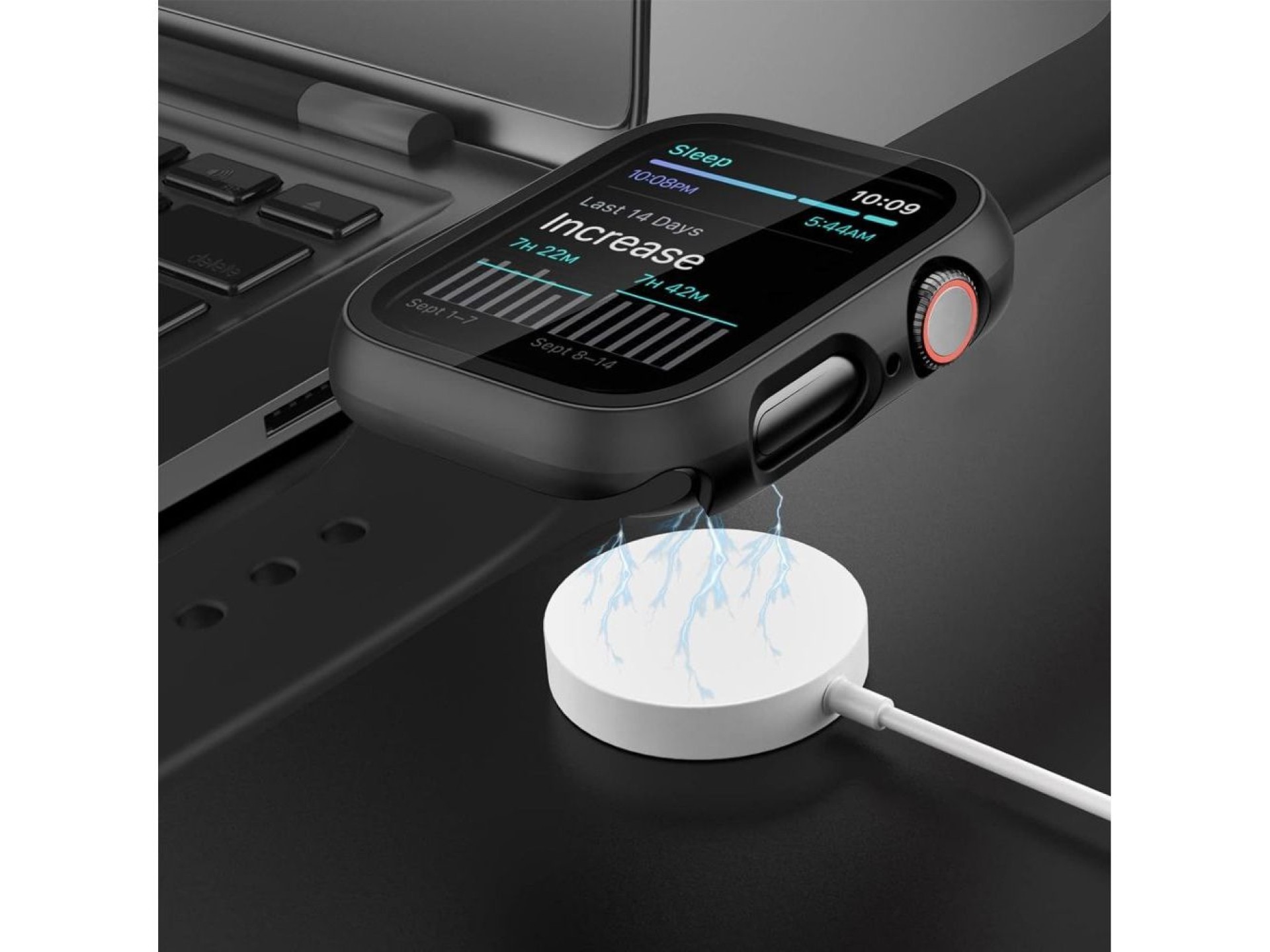 Capa de vidro temperado Tech-Protect Defense360 para Apple Watch 10 (42 mm) - Transparente