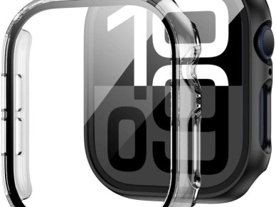 Capa de vidro temperado Tech-Protect Defense360 para Apple Watch 10 (42 mm) - Transparente