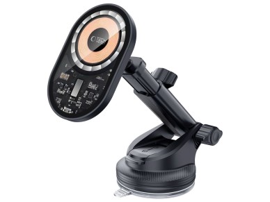 Tech-Protect MM15W-V6 15W Car Charger Holder with MagSafe for Dashboard and Air Vent - Black