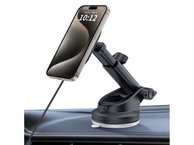 Tech-Protect MM15W-V6 15W Car Charger Holder with MagSafe for Dashboard and Air Vent - Black