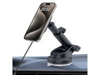 Tech-Protect MM15W-V6 15W Car Charger Holder with MagSafe for Dashboard and Air Vent - Black Tech-Protect MM15W-V6 15W Car Charger Holder with MagSafe for Dashboard and Air Vent - Black