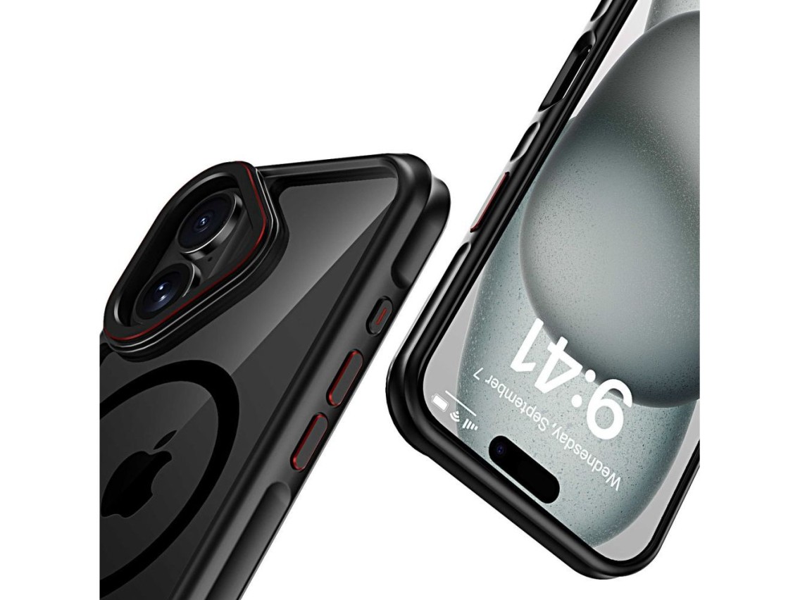 Funda Tech-Protect MagHybrid MagSafe para iPhone 16 - Negra