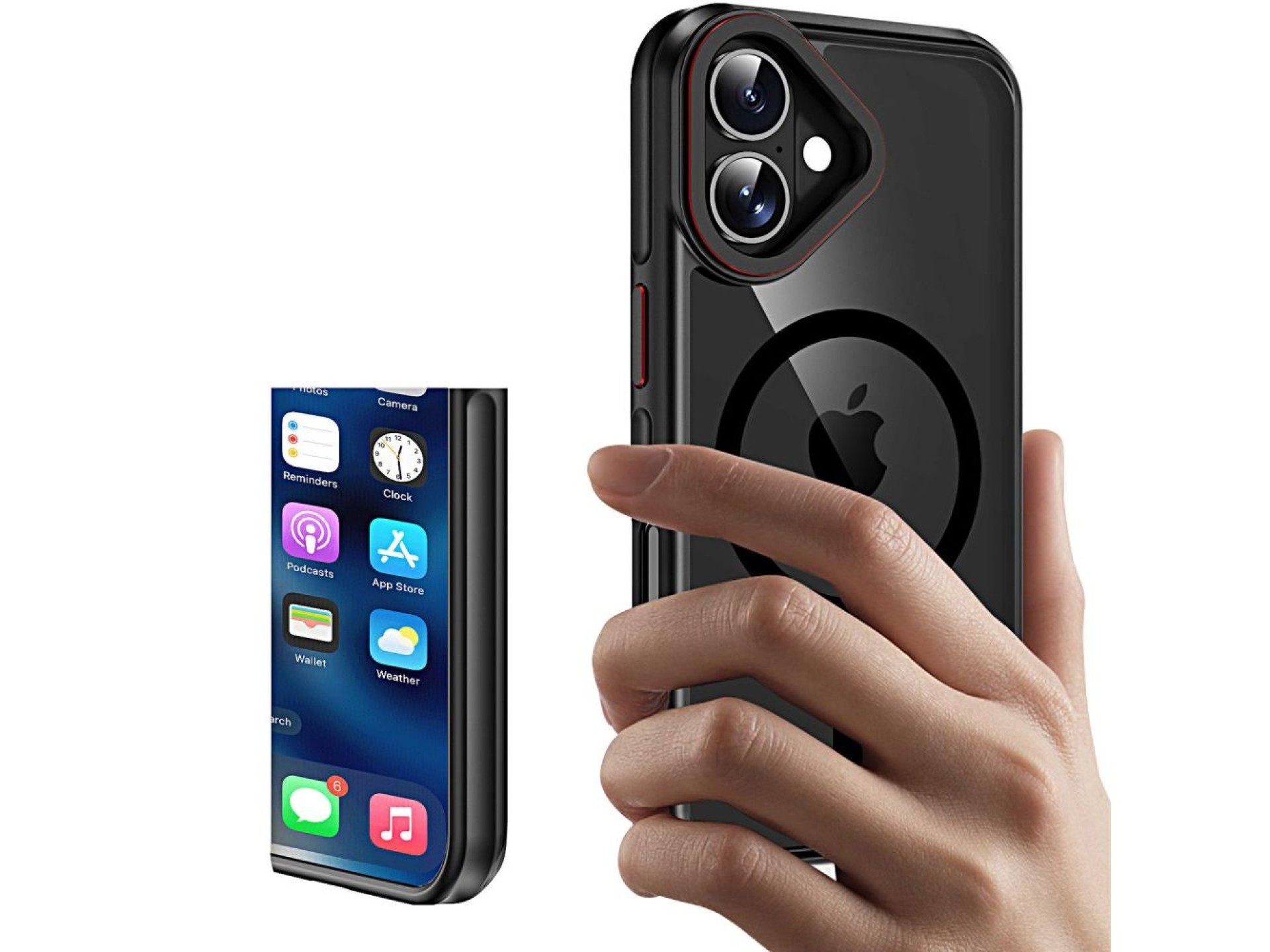 Funda Tech-Protect MagHybrid MagSafe para iPhone 16 - Negra