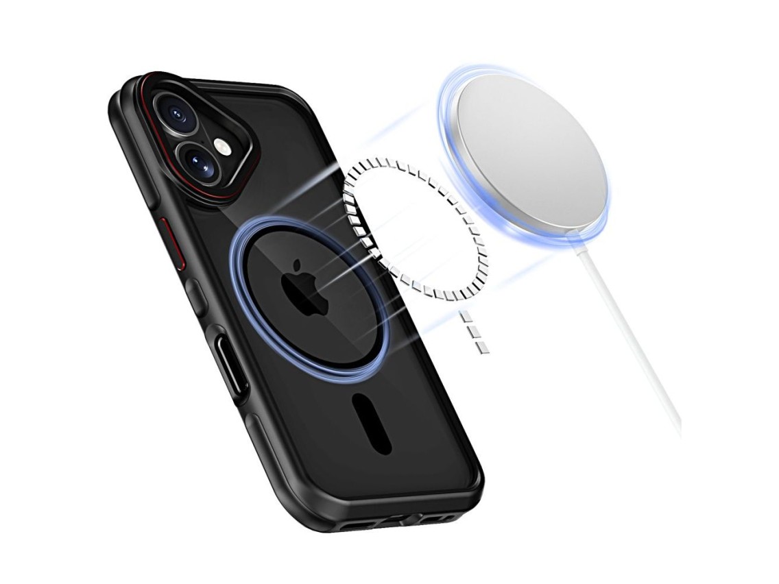 Funda Tech-Protect MagHybrid MagSafe para iPhone 16 - Negra