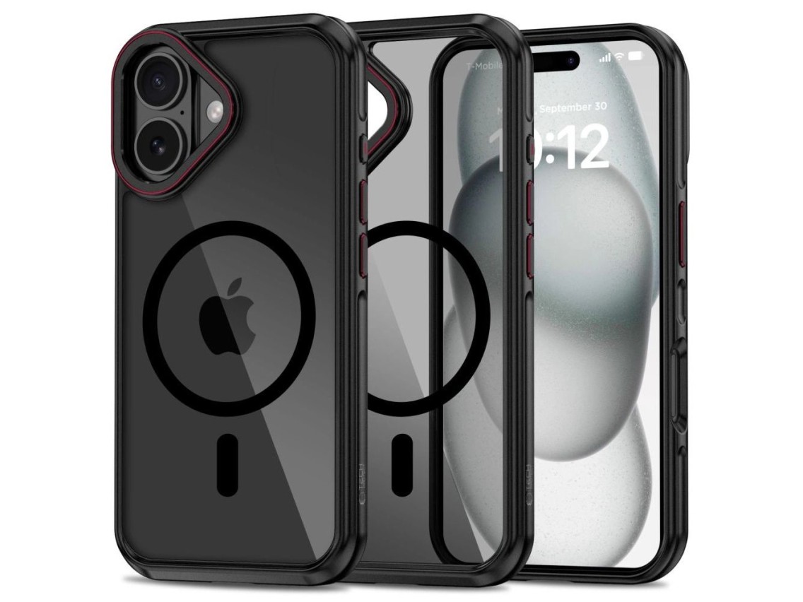 Funda Tech-Protect MagHybrid MagSafe para iPhone 16 - Negra