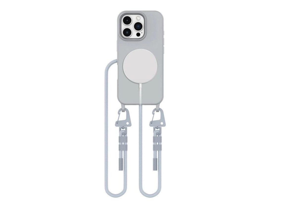Capa Tech-Protect MagNecklace MagSafe com cordão para iPhone 16 Pro Max - Cinza