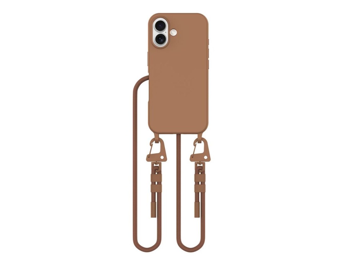 Tech-Protect MagNecklace MagSafe case with lanyard for iPhone 16 - brown