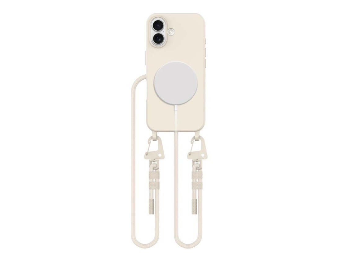 Funda Tech-Protect MagNecklace MagSafe con cordón para iPhone 16 - Beige