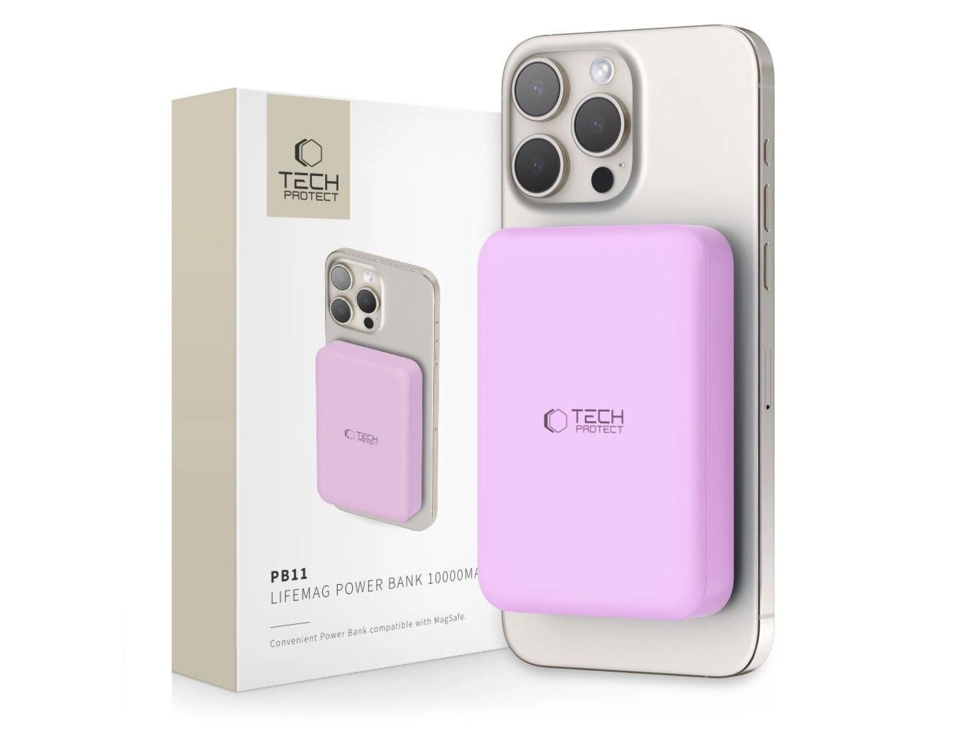 Tech-Protect LifeMag MagSafe PB11 10000mAh Power Bank - Pink