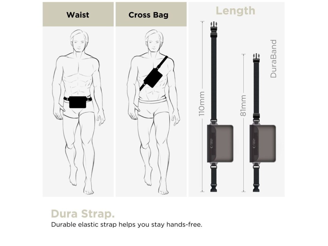 Bolsa impermeável Tech-Protect UWP10 - Preta