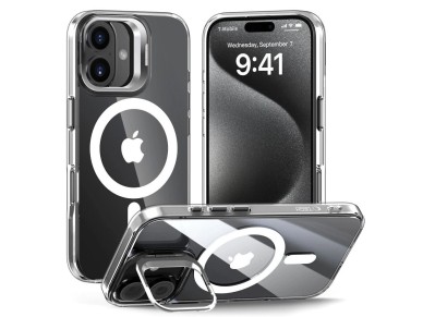 Tech-Protect MagStand MagSafe iPhone 16 Case - Clear Tech-Protect MagStand MagSafe iPhone 16 Case - Clear