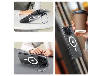 Capa Tech-Protect MagStand MagSafe para iPhone 16 Pro - Transparente