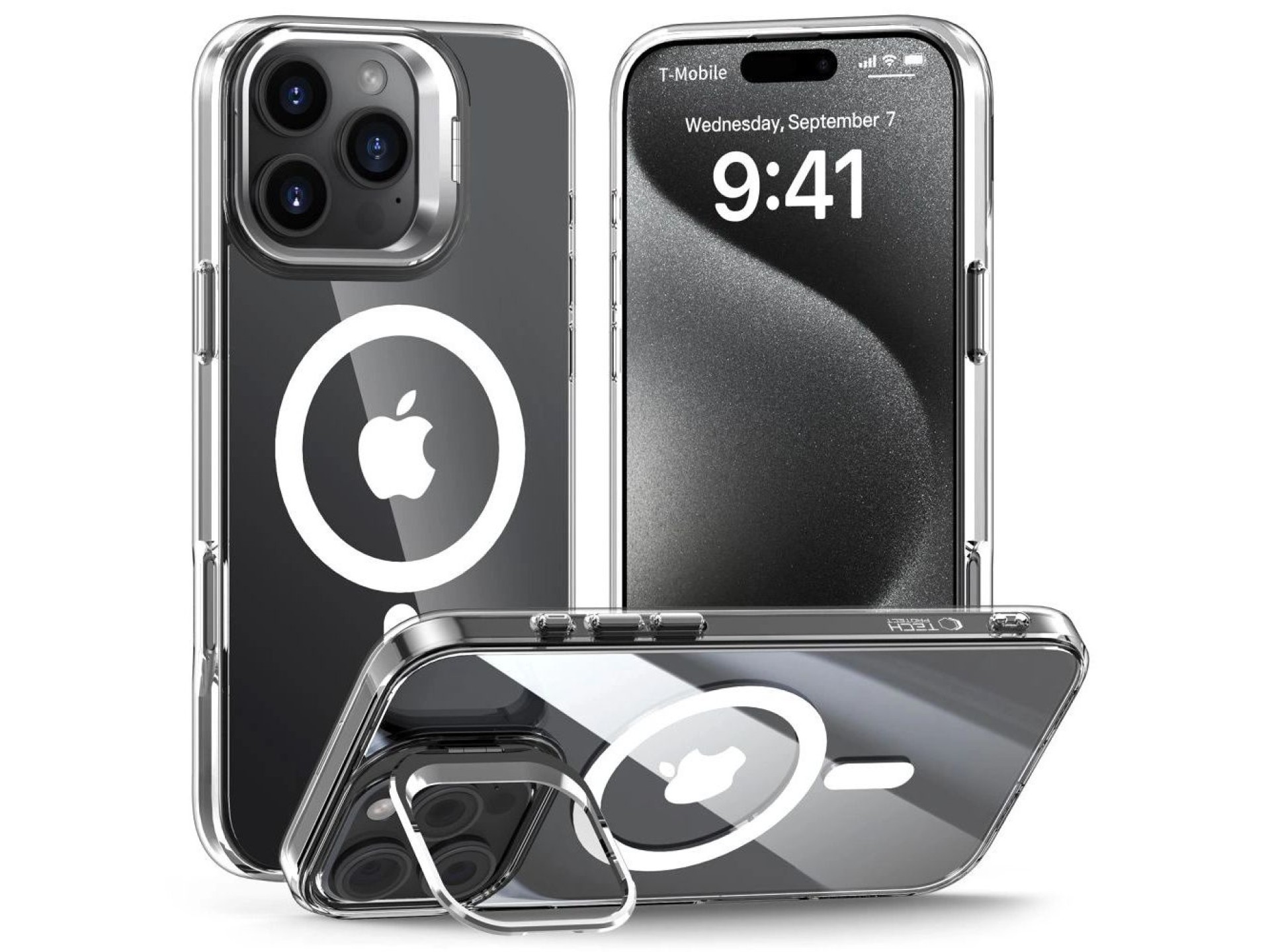 Tech-Protect MagStand MagSafe Case for iPhone 16 Pro - Clear