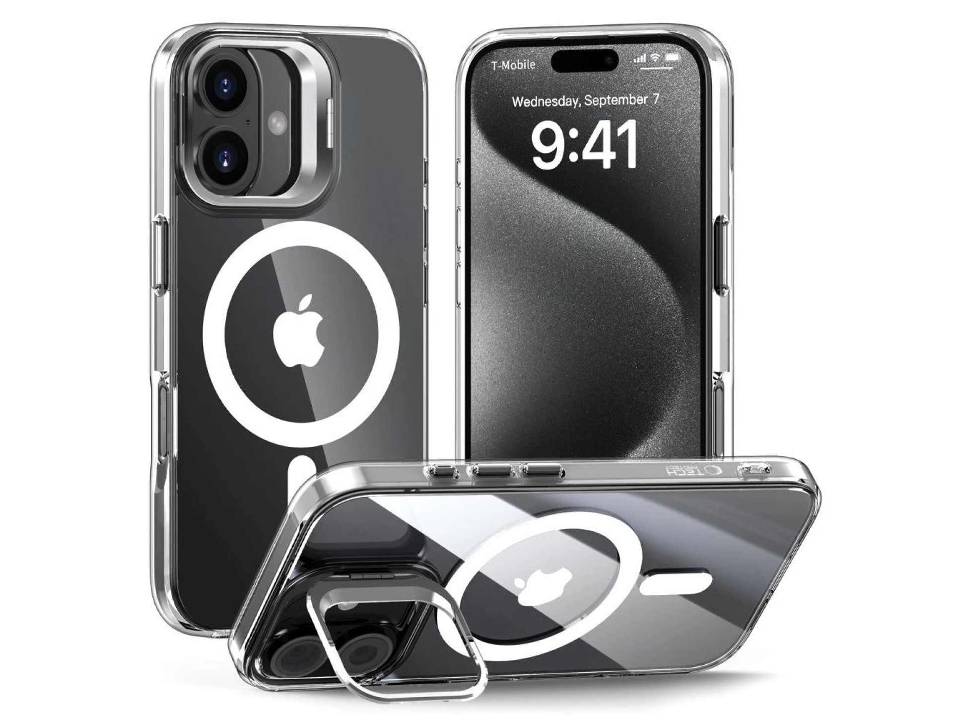 Tech-Protect MagStand MagSafe iPhone 16 Case - Clear