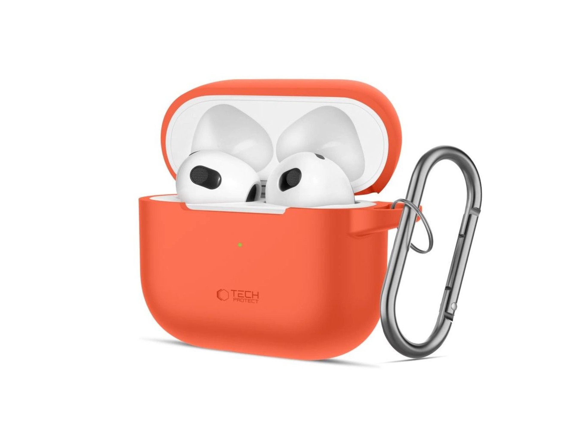 Capa de silicone Tech-Protect com gancho para Apple AirPods 3 - Laranja