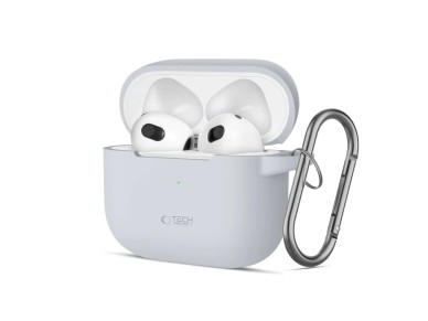 Tech-Protect Silicone Hook Case for Apple AirPods 3 - Gray Tech-Protect Silicone Hook Case for Apple AirPods 3 - Gray