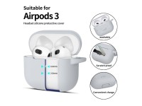 Funda protectora de silicona Tech-Protect con gancho para Apple AirPods 3 - Gris Funda protectora de silicona Tech-Protect con gancho para Apple AirPods 3 - Gris