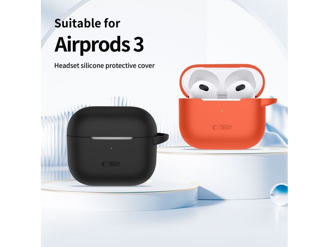 Tech-Protect Silicone Hook Case for Apple AirPods 3 - Beige