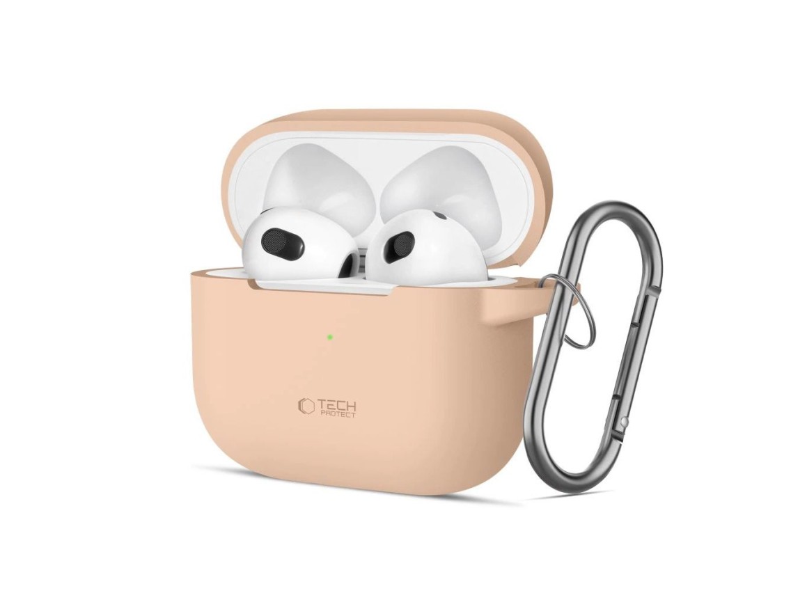 Tech-Protect Silicone Hook Case for Apple AirPods 3 - Beige