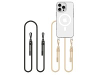 Tech-Protect FlexAir Chain MagSafe Case for iPhone 16 Pro Max - Clear + 2 Lanyards (Black and Taupe)