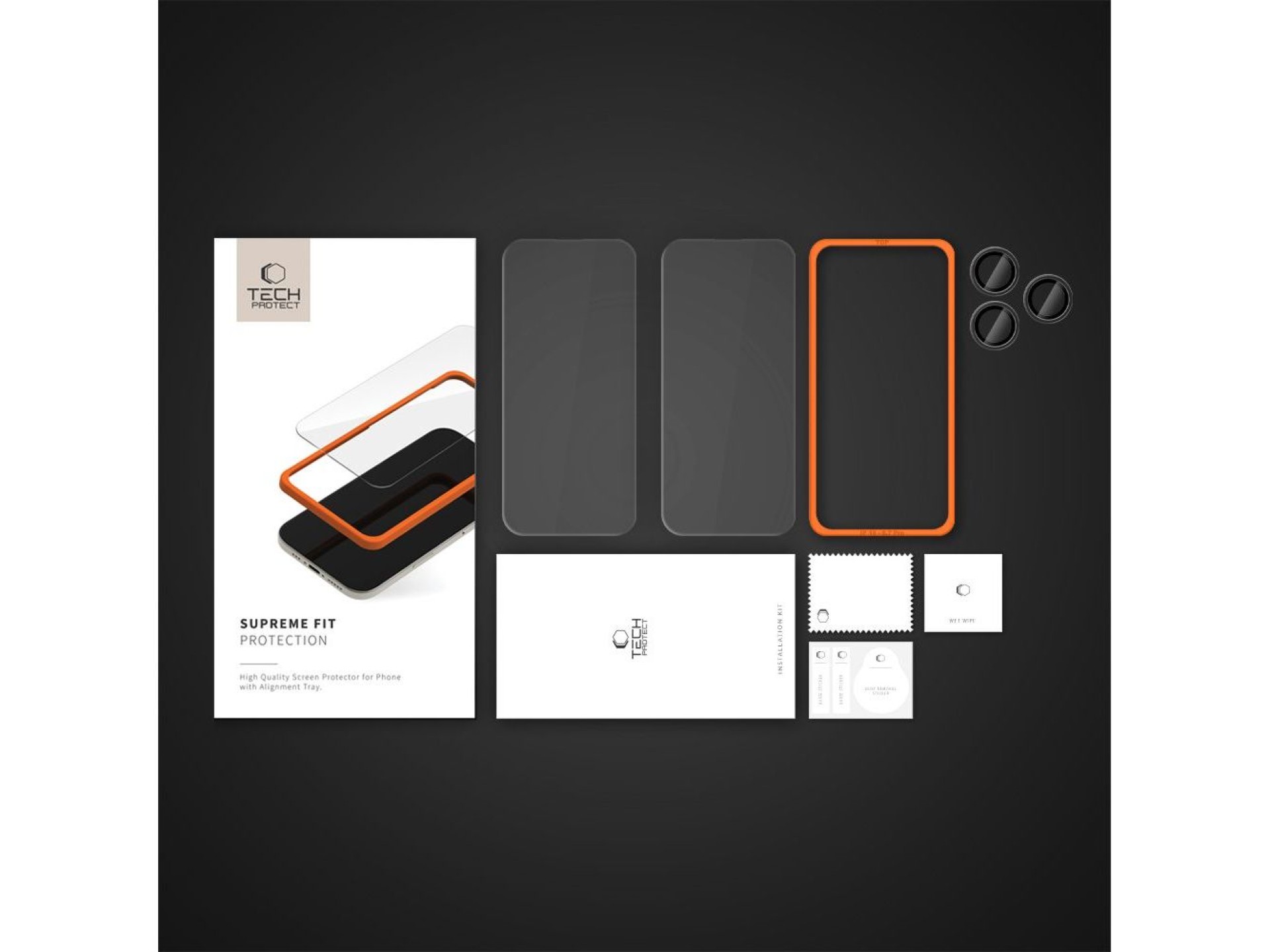 Tech-Protect Supreme Set de película de vidro temperado para iPhone 16 Pro - transparente (3 unidade