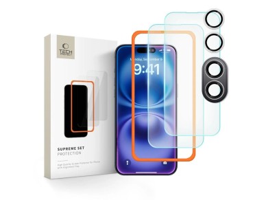 Tech-Protect Supreme Set tempered glass for iPhone 16 - transparent (3 pcs.)