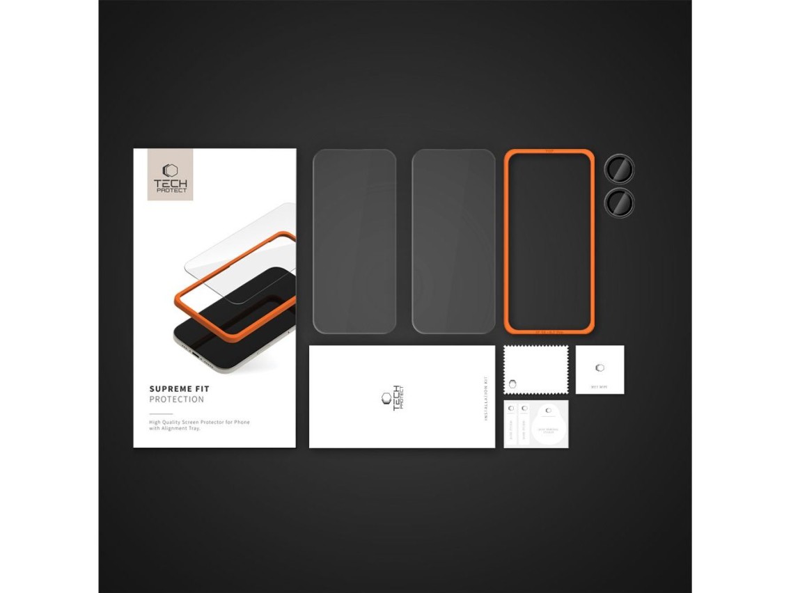 Tech-Protect Supreme Set tempered glass for iPhone 16 - transparent (3 pcs.)
