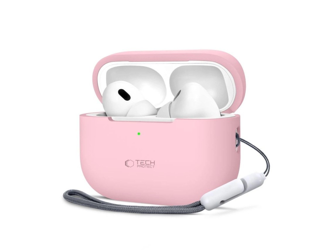 Capa de silicone Tech-Protect para Apple AirPods Pro 1/2 - Rosa