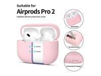 Capa de silicone Tech-Protect para Apple AirPods Pro 1/2 - Rosa Capa de silicone Tech-Protect para Apple AirPods Pro 1/2 - Rosa