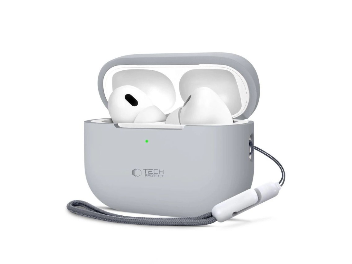 Capa de silicone Tech-Protect para Apple AirPods Pro 1/2 - Cinza
