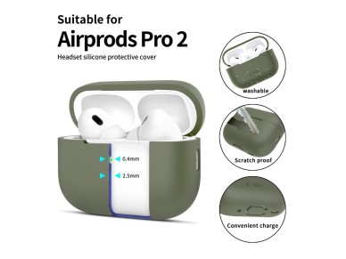 Tech-Protect Silicone Case for Apple AirPods Pro 1 / 2 - Green Tech-Protect Silicone Case for Apple AirPods Pro 1 / 2 - Green
