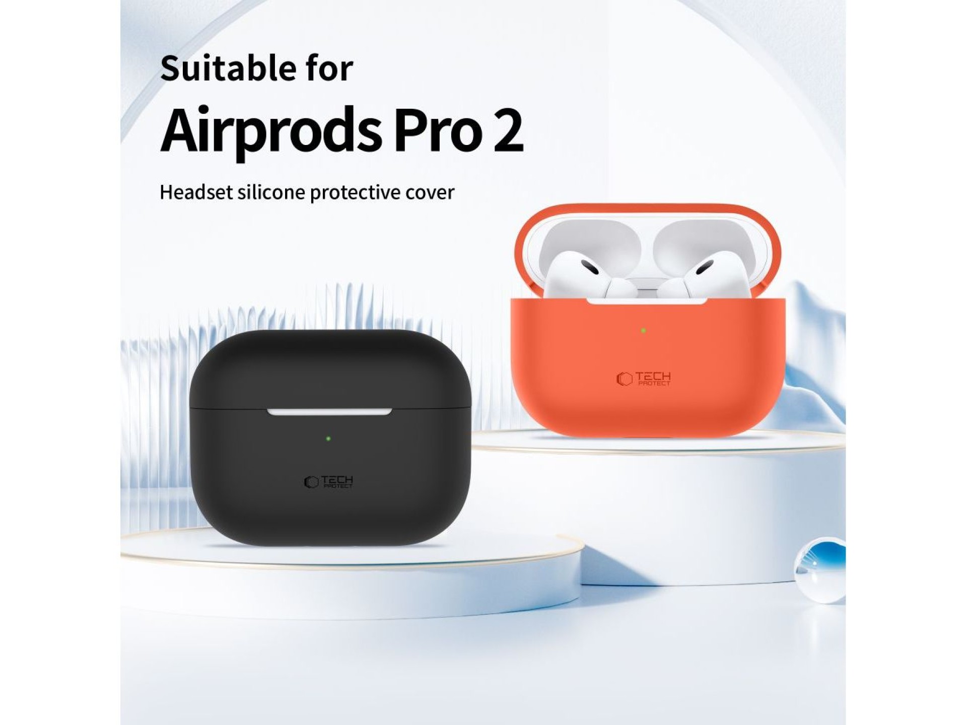 Capa de silicone Tech-Protect para Apple AirPods Pro 1/2 - Cinza