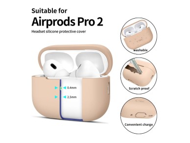 Tech-Protect Silicone Case for Apple AirPods Pro 1 / 2 - Beige Tech-Protect Silicone Case for Apple AirPods Pro 1 / 2 - Beige