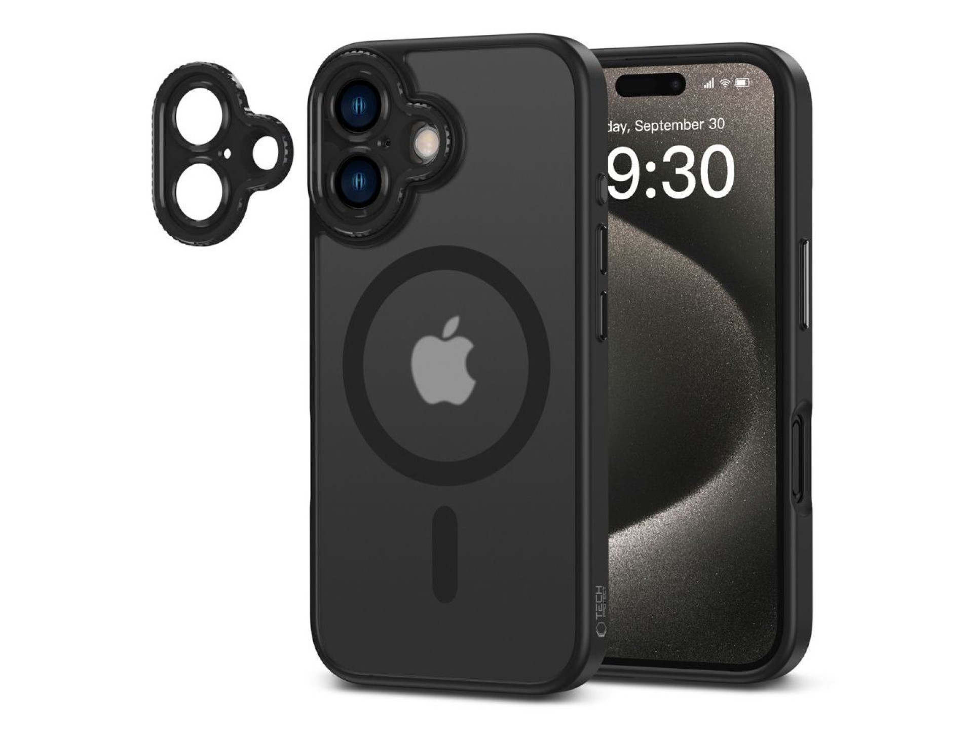 Capa Tech-Protect MagCam MagSafe para iPhone 16 - Semitransparente