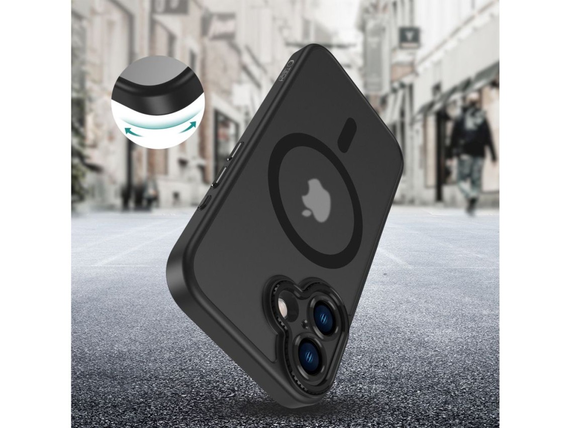 Capa Tech-Protect MagCam MagSafe para iPhone 16 - Semitransparente