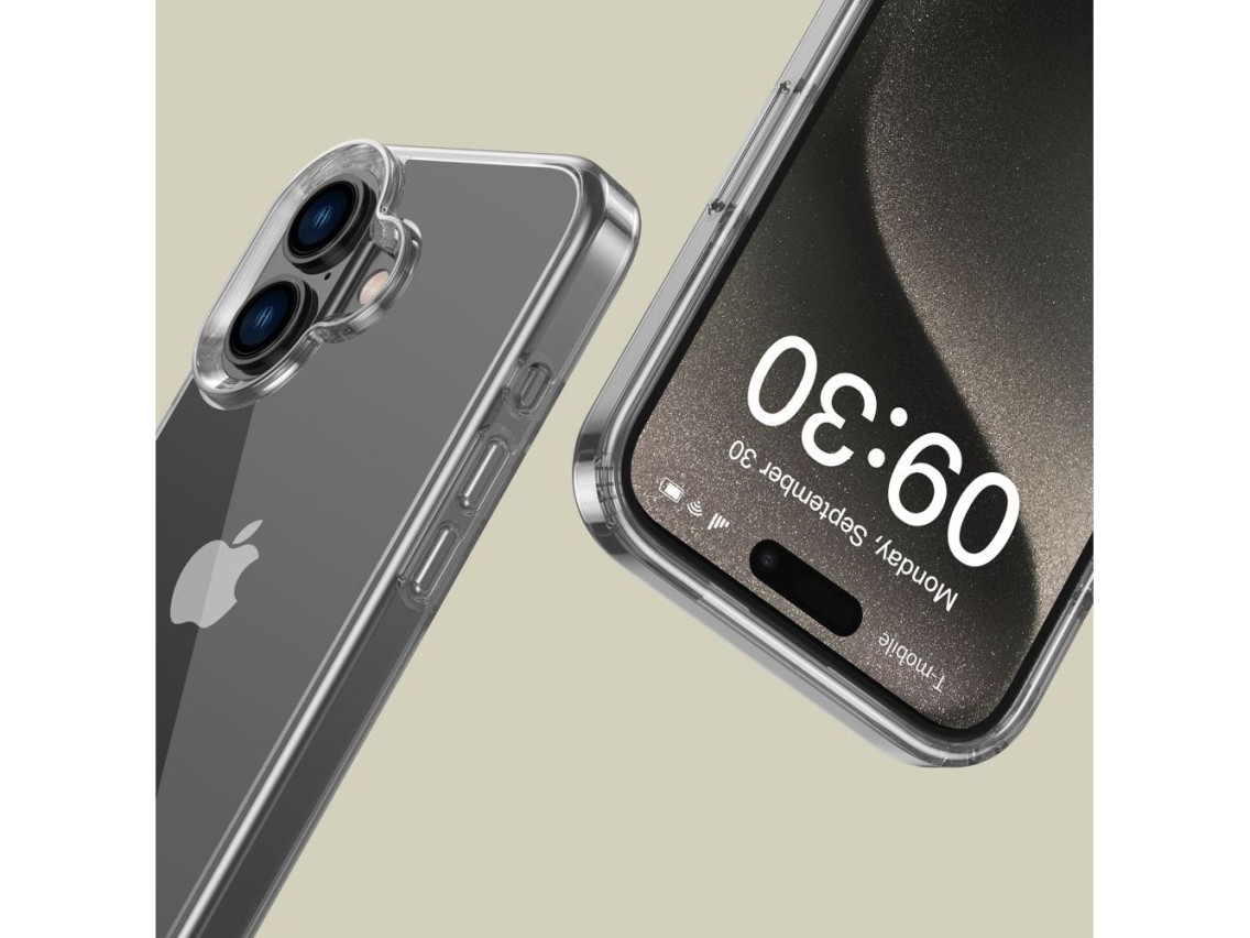 Capa híbrida Tech-Protect FlexAir para iPhone 16 - Transparente