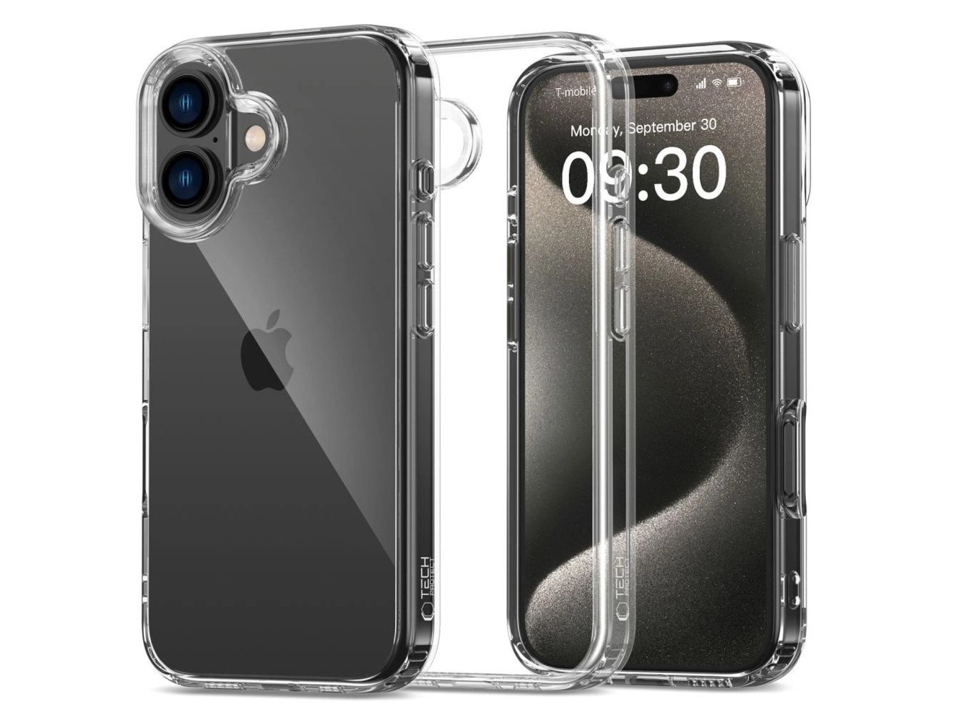 Capa híbrida Tech-Protect FlexAir para iPhone 16 - Transparente