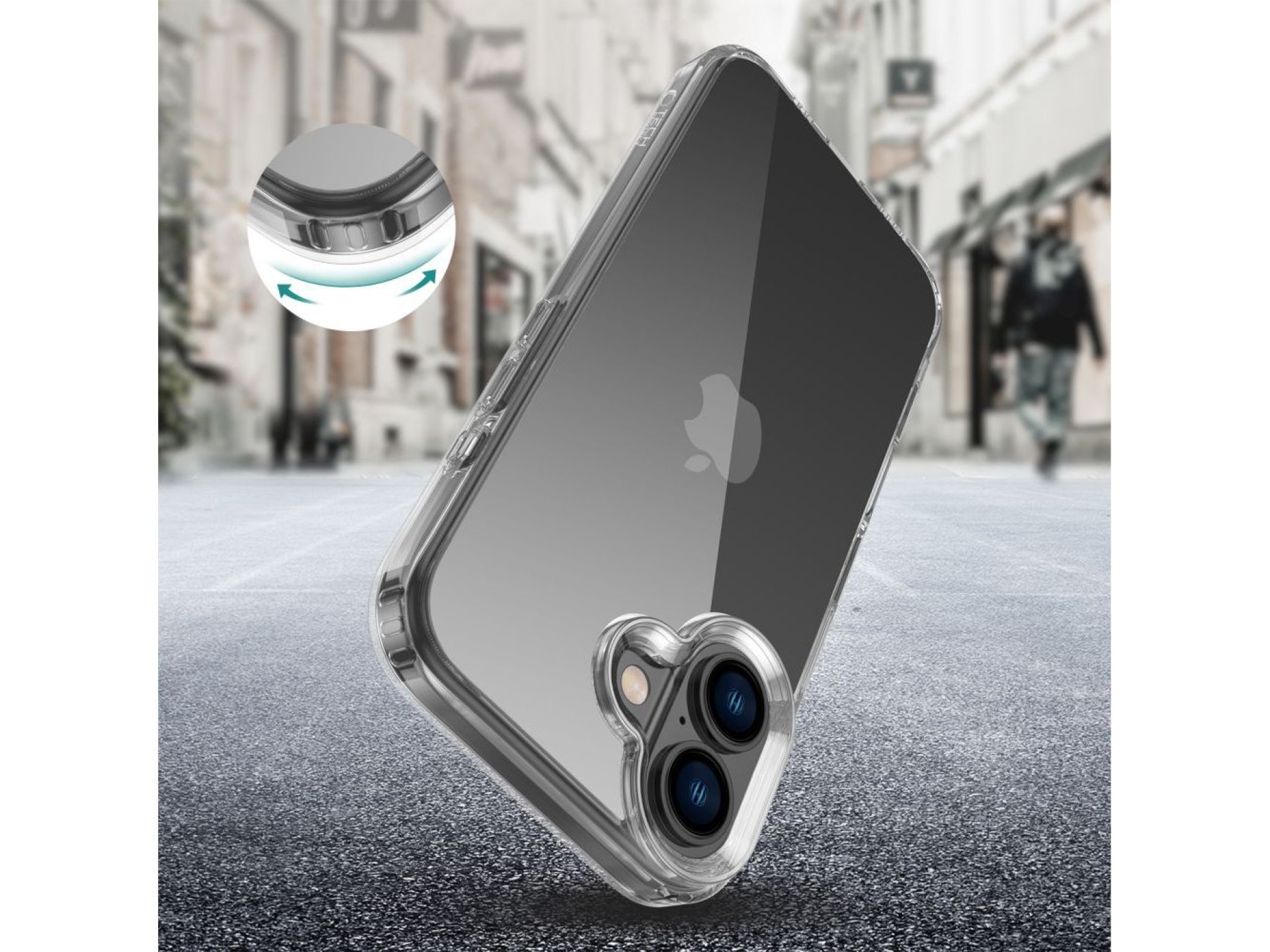Capa híbrida Tech-Protect FlexAir para iPhone 16 - Transparente