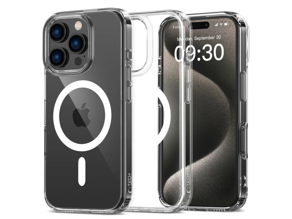 Capa Tech-Protect FlexAir Hybrid MagSafe para iPhone 16 Pro Max - Transparente