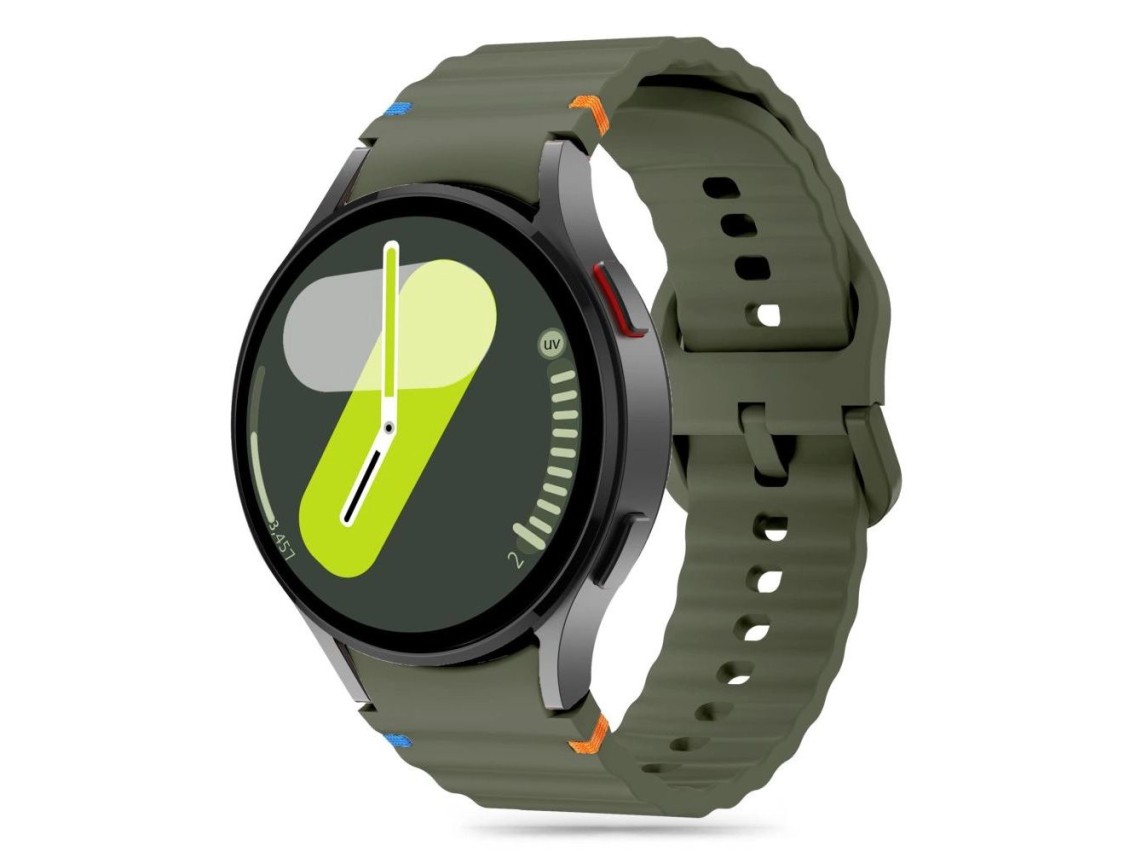 Tech-Protect Silicone Sport Strap for Samsung Galaxy Watch 4 / 5 / 5 Pro / 6 / 7 / FE - Green
