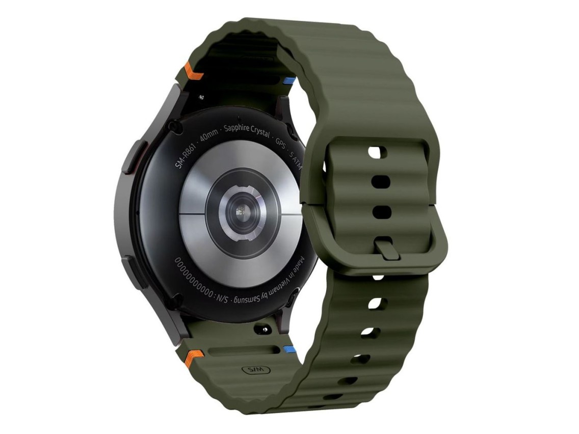 Tech-Protect Silicone Sport Strap for Samsung Galaxy Watch 4 / 5 / 5 Pro / 6 / 7 / FE - Green