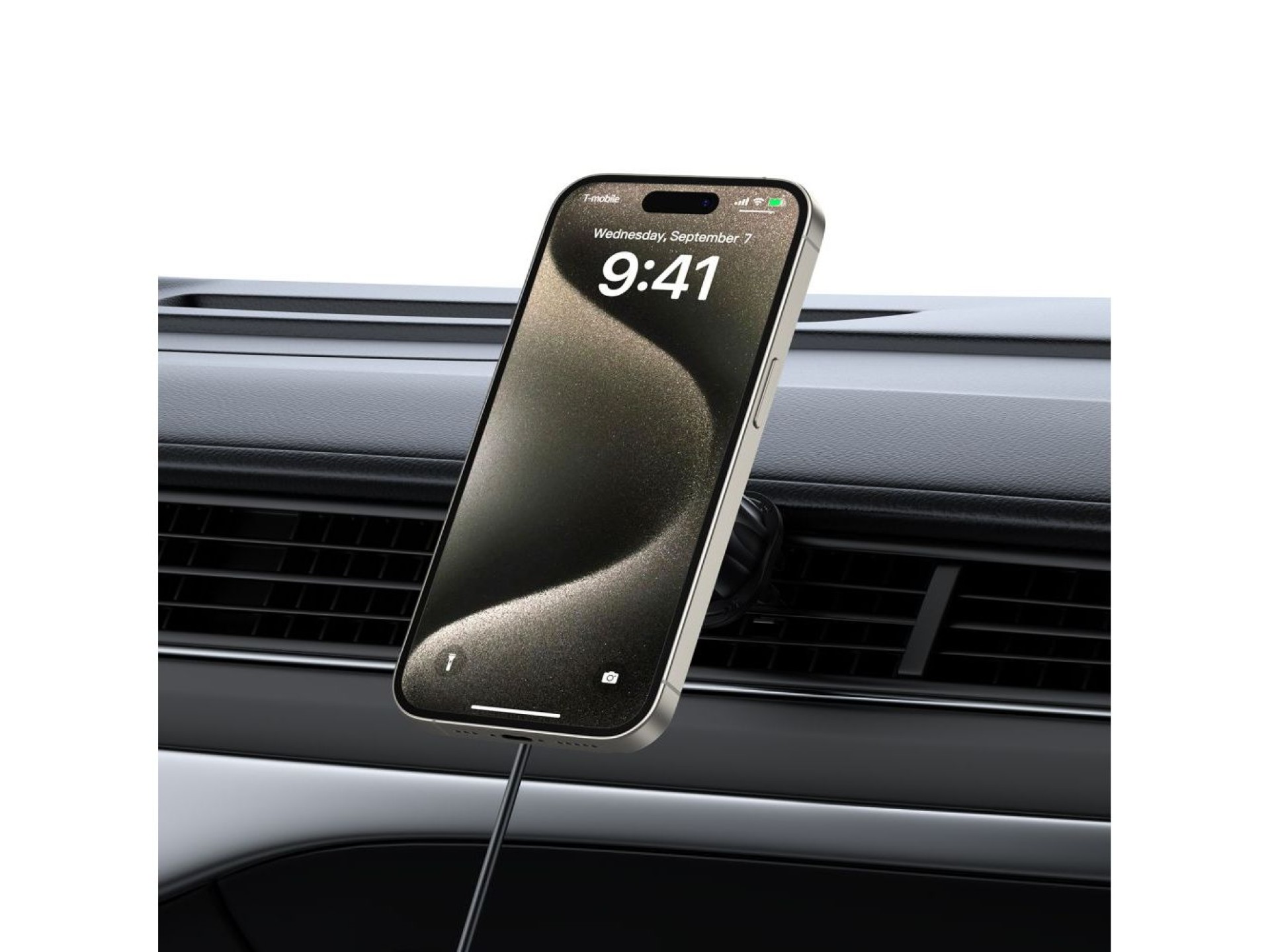 Tech-Protect MM15W MagSafe Car Holder with 15W Inductive Charger for Air Vent and Dashboard - Black